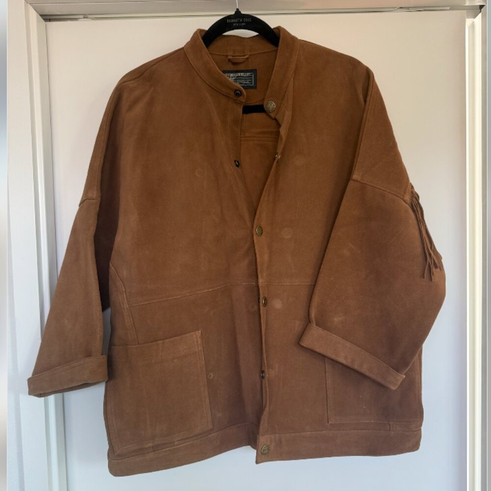 Current/Elliott Oversized Suede Fringe Jacket Size 3 Large